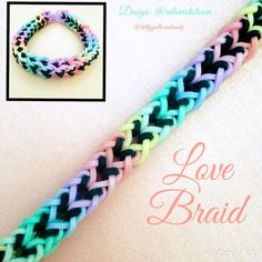 two different colored braids on top of a white surface with the words love braid written below it