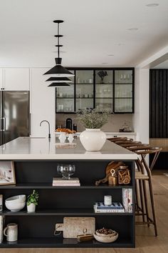 the kitchen is clean and ready to be used as a dining room or office space