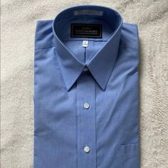 Men’s Long Sleeve Dress Shirt Brand New Never Been Worn Size: 15 32/33 Classic Fitted Blue Dress Shirt, Classic Blue Long Sleeve Dress Shirt, Classic Blue Dress Shirt For Business Casual, Classic Blue Shirt For Office, Classic Blue Collared Shirt, Classic Blue Formal Shirt, Classic Blue Office Shirt, Classic Light Blue Shirt, Blue Fitted Short Sleeve Dress Shirt