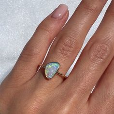 Gold Opal Ring With Round Cut, 14k Yellow Gold Opal Ring, Gold Round Cut Opal Ring, Gia Certified Pear-shaped Yellow Gold Ring, Gia Certified Yellow Gold Pear-shaped Ring, Gold Opal Jewelry With Round Cut, Yellow Gold Sterling Silver Opal Ring, Gold Pear-shaped Opal Ring Gift, Yellow Gold Opal Ring With Prong Setting