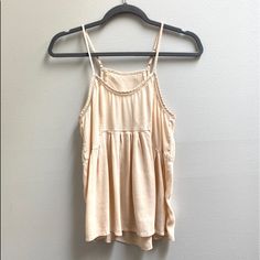 Nwot. Adjustable Straps Urban Outfitters Cotton Tank Top For Summer, Urban Outfitters Cotton Tank Top For Vacation, Cream Summer Camisole For Loungewear, Urban Outfitters Top For Summer Loungewear, Urban Outfitters Summer Loungewear Tops, Beige Cotton Camisole For Day Out, Urban Outfitters Sleeveless Camisole For Summer, Cute Beige Tops For Loungewear, Urban Outfitters Sleeveless Summer Camisole