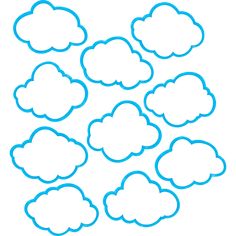 blue clouds are arranged in the shape of speech bubbles