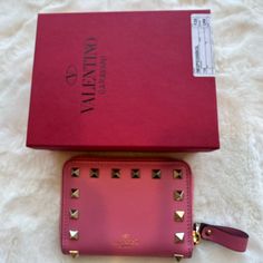 This Wallet Is New With Beautiful Color. Brand New With Box. Perfect Holiday Gift Pink Valentino Wallet, Valentino Pink, Valentino Sunglasses, Vintage Valentino, Wool Caps, Valentino Black, Card Case Wallet, Vintage Silk Scarf, Accessories Brand