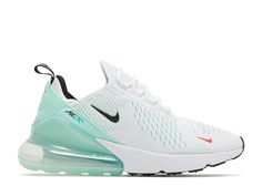 Wmns Air Max 270 'White Mint Foam' - Nike - DQ7652 100 - white/mint foam/washed teal/metallic silver | Flight Club 270 Air Max Shoes, Womens Nike Air Max 270, Nike Air Max 270 White, Womens Nike Air Max, Birthday Freebies, Trendy Shoes Sneakers, White Nike Shoes, Nike Shoes Girls, Cute Nike Outfits