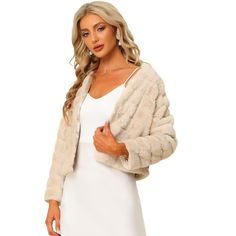 A perfect choice in cold winter months in style with this faux-fur coat. Add feminine style to your outerwear collection with this faux-fur fluffy jacket. This soft cozy faux-fur jacket will keep you warm and comfortable through all your cold-weather outings. This jacket features long sleeves and a collarless design. The open-front design allows you to have effortless layering and easy wear. Layer over anything from dresses to cool PU separates for a stylish finish. Spring Faux Fur Outerwear In Mink Color, Spring Fluffy Faux Fur Coat, Spring Faux Fur Coat With Faux Fur Trim, Fluffy Jacket, Winter Months, Faux Fur Jacket, Womens Clothing Sizes, Dress And Heels, Faux Fur Coat