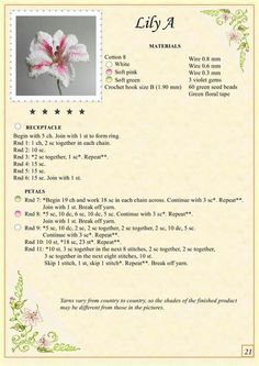 the instructions for crochet lily 4