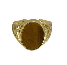 ● Mens Real Gold 14K Solid Yellow Gold Tiger Eye 14 Karat Ring Mens Jewelry ●Metal : 14K Solid Yellow Gold ●Purity : 14k with authenticity stamp ●Shape : Lion Face Round on Black Onyx ● Size: 10 ● Weight: Approx 6.2 Grams ● Size: (Message us for custom size) If sizing is needed then message before placing your order for the price. The item will not be eligible for return if the sizing is done also the price will change if sizing is needed. ●Condition : Brand New ●Complimentary Premium Jewelry bo Classic 14k Gold Brown Ring, Brown Polished Finish Signet Ring For Formal Occasions, Formal Brown Signet Ring With Polished Finish, Classic Brown Signet Ring For Anniversary, Brown Polished Signet Ring For Anniversary, Brown Polished Finish Signet Ring For Anniversary, Classic Brown Signet Ring, Classic Brown Hallmarked Rings, Gold Tiger