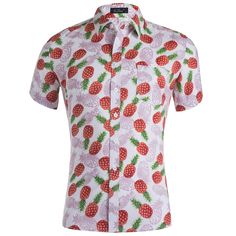 Men's Beach Hawaiian Shirt Button Down Casual Short Sleeve T-Shirt Tropical Floral Coconut Tree Print Aloha Mens Shirts Hawaiian Beach Shirt With Buttons, Hawaiian Shirt With Buttons For Vacation, White Hawaiian Shirt With Button Closure For Vacation, Hawaiian Collared Shirt With Buttons, White Hawaiian Shirt For Beach, White Hawaiian Shirt With Buttons For Beach, White Hawaiian Shirt With Button Closure, Tropical Fashion, Heavy Jacket