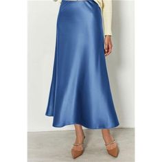 Size Attention: S=Us 4-6, M=Us 8-10, L=Us 12-14, Xl=Us 16. Made Of High Quality Fabric, This Satin Skirt Drapes Nicely And Feels Comfortable Against The Skin. It Provides A Breathable And Relaxed Wearing Experience Eye-Catching Designs: Midi Skirts For Women/ Casual Summer Skirt/ Womens Satin Skirt/ Long Flowy Skirts For Women/ Dressy Skirt/ High Waisted Skirts/ Womens Slip Skirt/ Spring Clothes/ Womens Ruffle Skirt/ Skirt For Women Midi Length Matching Style: This Versatile Skirt Allows For Eas Blue Relaxed Skirt With Solid Color, Blue Solid Color Skirt, Blue Fitted Casual Maxi Skirt, Blue Solid Color Midi Skirt, Chic Blue Maxi Skirt, Blue Fitted Maxi Skirt For Spring, Fitted Blue Maxi Skirt For Spring, Blue Flared Skirt, Elegant Blue Skirt For Spring