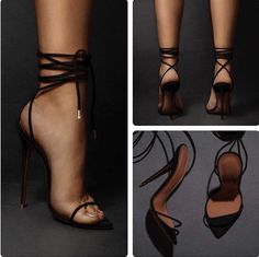 Cross-tied Strap Heels | Fashionsarah.com Victorian Shoes, Black Strap Heels, Girls High Heels, Black Stiletto Heels, Strappy Pumps, Cute Shoes Heels, Shoes Heels Classy, White Studs, Girls Heels