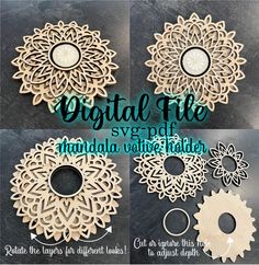 the instructions for how to make laser cut wood ornaments with this free pattern and video