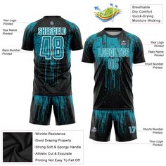 the front and back of a soccer uniform, with instructions for how to wear it