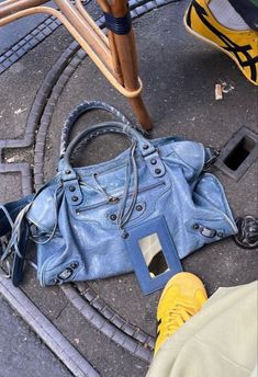 Bag Obsession, Balenciaga Bag, Stockholm Fashion, Pretty Bags, City Bag, Balenciaga City Bag, Cute Bags, Blue Bags, Isabel Marant