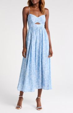 Maxi Design, Cutout Maxi Dress, Astr The Label, Dress Dusty, Sweetheart Neck, Sleeveless Maxi Dress, Nordstrom Dresses, Dusty Blue, The Label