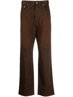 chocolate brown stretch-cotton panelled design belt loops front button and zip fastening bootcut classic five pockets straight hem Latest Jeans, Jeans Brown, Sweatpants Shorts, Denim Jeans Men, Blazer Vest, Jeans Bootcut, Short Leggings, Pants Outfit, Stretch Jeans