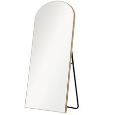 WOOD FRAMED MIRROR: This Full Length Mirror features an wooden arch-crowned silhouette and ultra thin frame, complements all your home decor and brings your room style and elegance.. EXPLOSION-PROOF GLASS: More safe, more reassuring with Copper-free backing paint which prevents edge corrosion.. EASY INSTALLATION: Our full-length mirrors can be safely stood anywhere in your room or leaned on the wall. Dovelina 31-in W x 70.8-in H Wood Frame Full Length Arch Standing Mirror in Gold | GPS18080G-S25 Wooden Arch, Wood Framed Mirror, Framed Mirror, Length Mirror, Standing Mirror, Full Length Mirror, Room Style, Fashion Room, Wood Frame