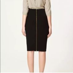 Gorgeous Chic Black Skirt With Zip Fly, Chic Office Skirt With Zipper Closure, Elegant Fall Skirt With Zipper Closure, Spring Black Skirt With Zip Fly, Black Skirt With Zipper Closure For Work, Black Zipper Skirt For Work, Fall Workwear Skirt With Zip Fly, Elegant Office Skirt With Zipper Closure, Spring Workwear Skirt With Zip Fly