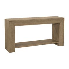 the wooden shelf is made out of wood and has two shelves on each side, one with