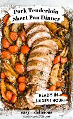 pork tenderion sheet pan dinner is ready in under 1 hour