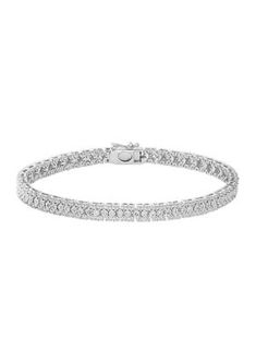 Effy Sterling Silver 1/2 Ct. T.W. Miracle Set Diamond Tennis Bracelet. Miracle-set 1/2 ct. t.w. Diamonds adorn this illuminated tennis bracelet that's made out of polished sterling silver. Fine White Tennis Bracelet With Pave Setting, White Fine Jewelry Tennis Bracelet With Pave Setting, White Tennis Bracelet With Pave Setting, White Pave Setting Tennis Bracelet, White Round Tennis Bracelet With Pave Setting, Silver Tennis Bracelet With Pavé Setting, Silver Tennis Bracelet With Pave Setting, Silver Channel Set Tennis Bracelet, Diamond Box