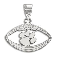 Keep your collegiate pride close to your heart and show your love for the game with this meaningful Clemson University football necklace charm, fashioned in lustrous sterling silver. (Chain sold separately). Football Necklace, Clemson University, Jared The Galleria Of Jewelry, Necklace Charm, Sterling Silver Chain, The Game, Charm Necklace, Silver Chain, University