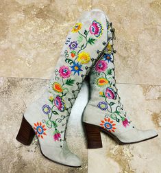 Spring Festival Fitted Boots, Spring Fitted Boots For Festival, Fitted Boots For Spring Festival, Floral Embroidered Boots For Spring Festival, Floral Embroidery Boots For Spring Festival, Embroidered Boots For Spring Festivals, Spring Festival Embroidered Boots, Bohemian Style Boots For Spring, Bohemian Fitted Boots For Fall