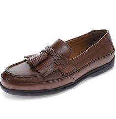 Dockers Men's Sinclair Kiltie Loafer Antique brown leather Size 12 W USA seller About this item Tassel loafer featuring mocc-toe stitching and full-length cushioned-leather footbed Description Product Description Dockers classic tassel loafer crafted with soft leathers. These are truly versatile dress casual shoes, and can be worn with jeans, khakis or casual slacks. Loafer Shoe, Casual Slacks, Dockers Men, Tassel Loafers, Versatile Dresses, Leather Dress, Loafer Shoes, Soft Leather, Brown Leather