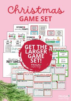 christmas game set with the text get the larger game set frugal