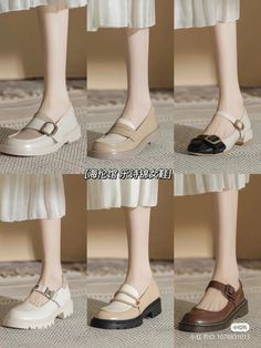 Korean Shoes Outfit, Korean Fashion Shoes, Shoes Korean, Simple Style Outfits, Shoes Heels Classy, Trendy Dress Outfits