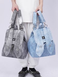 ❤Denim Bunny Wild Backpack❤ Bunny Bags, Heart Bag, Gift Of Time, Blue Backpack, Novelty Items, Pearl Chain, Mini Bag, Special Events, White And Black