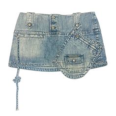 Vintage Diesel Faded Blue Denim Mini Skirt Featuring Utilitarian Zipper And Patchwork Pockets, String Zipper Pull, And Three Button Closure. Size: Us 28 Waist: 28” Length: 12” Condition: Very Good- Used, With Minimal Signs Of Wear. Tarnishing At Metals And Distressing That Appear Intentional. Missing Second Button. Diesel Skirts, Blue Denim Mini Skirt, Vintage Diesel, Diesel Denim, Denim Mini, Denim Mini Skirt, Blue Denim, Mini Skirt, Womens Skirt