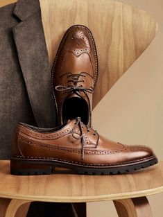 Brown Lace-up Dress Shoes With Brogue Detailing, Brown Leather Lace-up Shoes For Semi-formal Occasions, Brown Goodyear Welted Oxford Lace-up Shoes, Brown Leather Lace-up Shoes With Perforated Toe Box, Brown Brogue Lace-up Shoes For Office, Leather Oxford Shoes With Brogue Detailing, Brown Wingtip Lace-up Oxford Shoes, Brown Wingtip Lace-up Shoes With Leather Lining, Leather Wingtip Lace-up Shoes For Business Casual