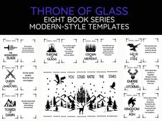 the throne of glass eight book series modern - style templates for use in graphic design