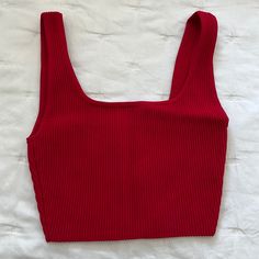 Never Worn!! Tags Removed. Aritzia Babaton Square Neck Crop Top Bright Cherry Red Color Size Xs Red Ribbed Sleeveless Crop Top, Red Sleeveless Ribbed Crop Top, Red Ribbed Fitted Crop Top, Red Ribbed Crop Top For Summer, Red Seamless Summer Top, Seamless Red Summer Top, Red Ribbed Sleeveless Top, Red Sleeveless Casual Crop Top, Red Fitted Crop Top For Spring