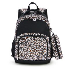 "These personalized backpacks are the perfect size: Roomy 3 large compartments 11.8\"L x 5.5\"W x 17.3\"H to fit all of your school essentials like books, folders, clothes, laptop, pad, bottle, etc. And it is big enough to go with you to your school, field trip, and summer camp. It'll be ready to tote all of the school essentials! Fashionable polyester printed fabric: It is made of polyester and has an inside lining with the reinforced design for long-term use, easy to clean, excellent wear-resi Leopard Backpack, Glitter Backpack, Cheer Bag, Dinosaur Backpack, Future School, Monogram Backpack, Floral Backpack, Kids Backpack, Dance Bag