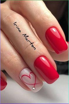 Cute Red Nail Ideas Short, Valentine Day Nails Acrylic, Nails Acrylic Inspiration, Red Manicure Ideas, Valentine Day Nails, Cute Red Nails, Foil Nail Designs, Acrylic Inspiration, Passionate Romance