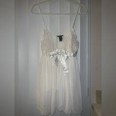 This Was Bought And Used As A Wedding Video Prop, Never Used Victoria's Secret Sheer Lace Sleepwear, Victoria's Secret White Sleepwear For Wedding Night, Victoria's Secret White Lace Sleepwear, White Lace Sleepwear By Victoria's Secret, Sheer Camisole Sleepwear For Wedding, Sheer Camisole Wedding Sleepwear, Victoria's Secret Sheer Sleepwear For Wedding Night, Victoria's Secret Fitted Sleepwear For Wedding, Fitted Victoria's Secret Sleepwear For Wedding