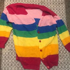 Shein Rainbow Cardigan Never Worn Size Med. Fun Multicolor Long Sleeve Cardigan, Casual Rainbow Cardigan For Winter, Cute Multicolor Long Sleeve Cardigan, Cardigan Colorful, Rainbow Cardigan, Shein Sweater, Sweaters & Cardigans, Cardigans, Sweaters For Women