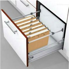 an open drawer with some drawers in it