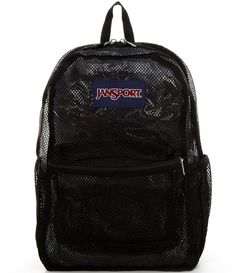 From JanSport®&#x2C; this backpack features:one large main compartmentdual side water bottle pockets15" mesh laptop sleevefront zippered pocketiconic straight-cut&#x2C; padded shoulder strapsfully padded back panel600 denier bottom boot17 x 12.5 x 6"&#x2C; dimensions15.5-ounce&#x2C; weight16 x 12.5" laptop dimensionspolyester Imported. Jansport Mesh Backpack, Mesh Bags For Everyday Use And Back To School, Back To School Travel Mesh Bags, Mesh Backpack For Outdoor Activities, Mesh Standard Backpack For Outdoor Activities, Travel Mesh Backpack, Functional Mesh Backpack For Sports, Black Mesh Bag For Outdoor Activities, Casual Mesh Backpack For Back To School