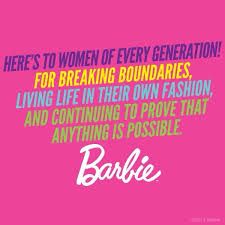 a pink background with the words barbie on it and an image of a woman's face