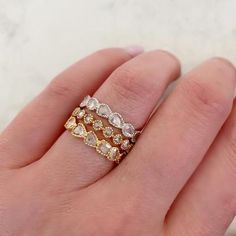 Celestial Skies Asymmetrical Rose Cut Diamond Eternity Band - Gem Breakfast Gem Breakfast, Diamond Eternity Band, Jewelry Wedding Rings, Gold Ring Stack, Ring Stacking, Yellow Gold Setting, Eternity Ring Diamond, Eternity Band Diamond, Diamond Eternity