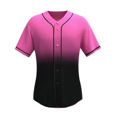 a women's baseball jersey with black and pink ombre