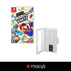 the nintendo mario party game is on display next to an empty case for it's packaging