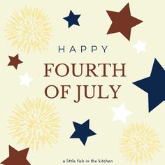 a fourth of july card with stars and the words happy fourth of july on it