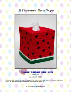 a watermelon tissue topper with hearts on it