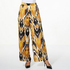 IMAN Global Chic Printed Woven Wide-Leg Pant   Made from a non-stretch woven fabric with wide legs and functional pockets, this printed pull-on pant is a fun, vibrant remake of a classic staple. Wide Legs, Pull On Pants, All Fashion, Style Icons, Woven Fabric, Wide Leg Pants, New Fashion, Fashion Clothes Women, Wide Leg