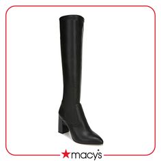 in stock Synthetic Boots For Workwear In Fall, Elegant Synthetic Knee-high Boots For Fall, Black Knee-high Spring Boots, Classic Black Heeled Boots For Fall, Synthetic Boots For Office Use In Spring, Black Spring Heeled Boots For Office, Black Heeled Boots For Office In Spring, Black Heeled Boots For Office And Spring, Spring Office Black Heeled Boots