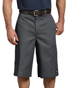 15" Loose Fit Multi-Use Pocket Work Shorts Charcoal Gray | Men's Shorts | Dickies Workwear Shorts, Tool Belts, Charcoal Clothing, Work Uniforms, Work Shorts, Lifestyle Clothing, Khaki Shorts