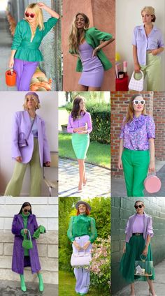 Colours That Compliment Each Other, How To Style Lavender Pants, Lilac And Purple Outfit, What To Wear With Purple Pants, Lilac Pants Outfit Color Combos, Lilac And Green Outfit, Light Purple Pants Outfit, Lilac Outfit Ideas Color Combos, Lilac And Black Outfit